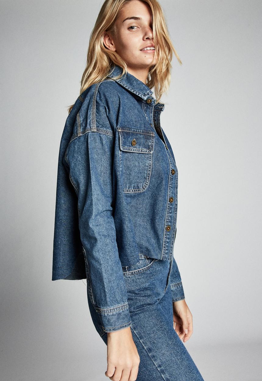 Cotton On - Drop shoulder batwing shacket - blue