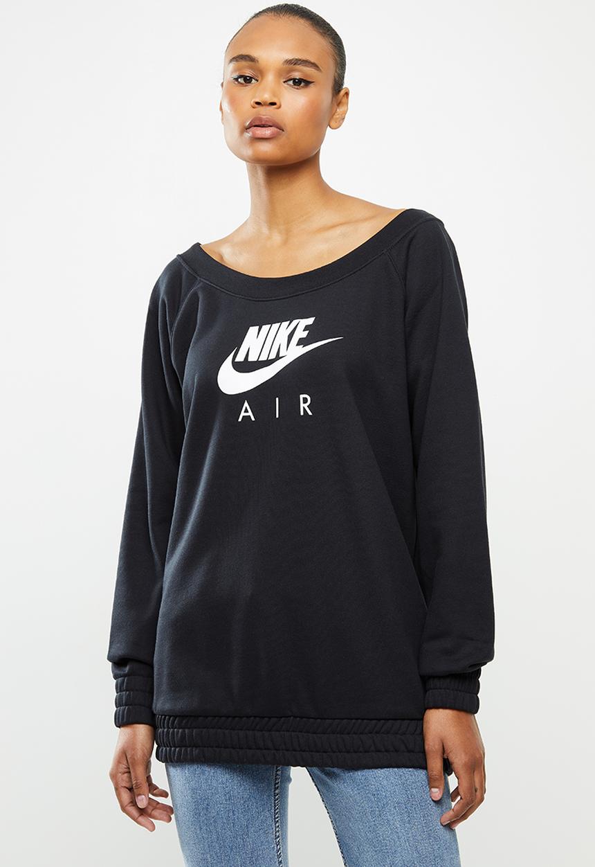Nike - Nsw air crew os flc - black & white