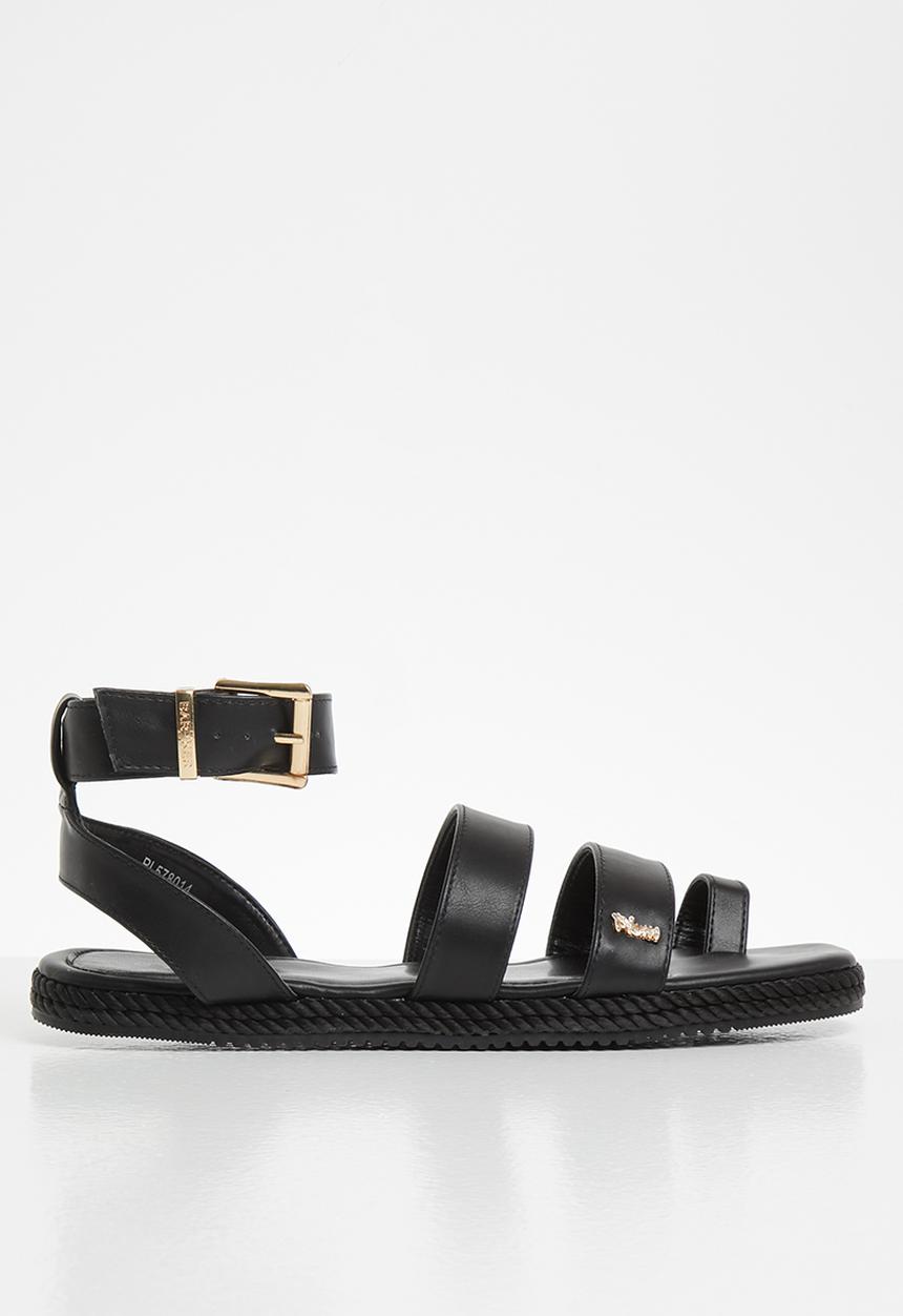 Plum - Sanna sandal - black