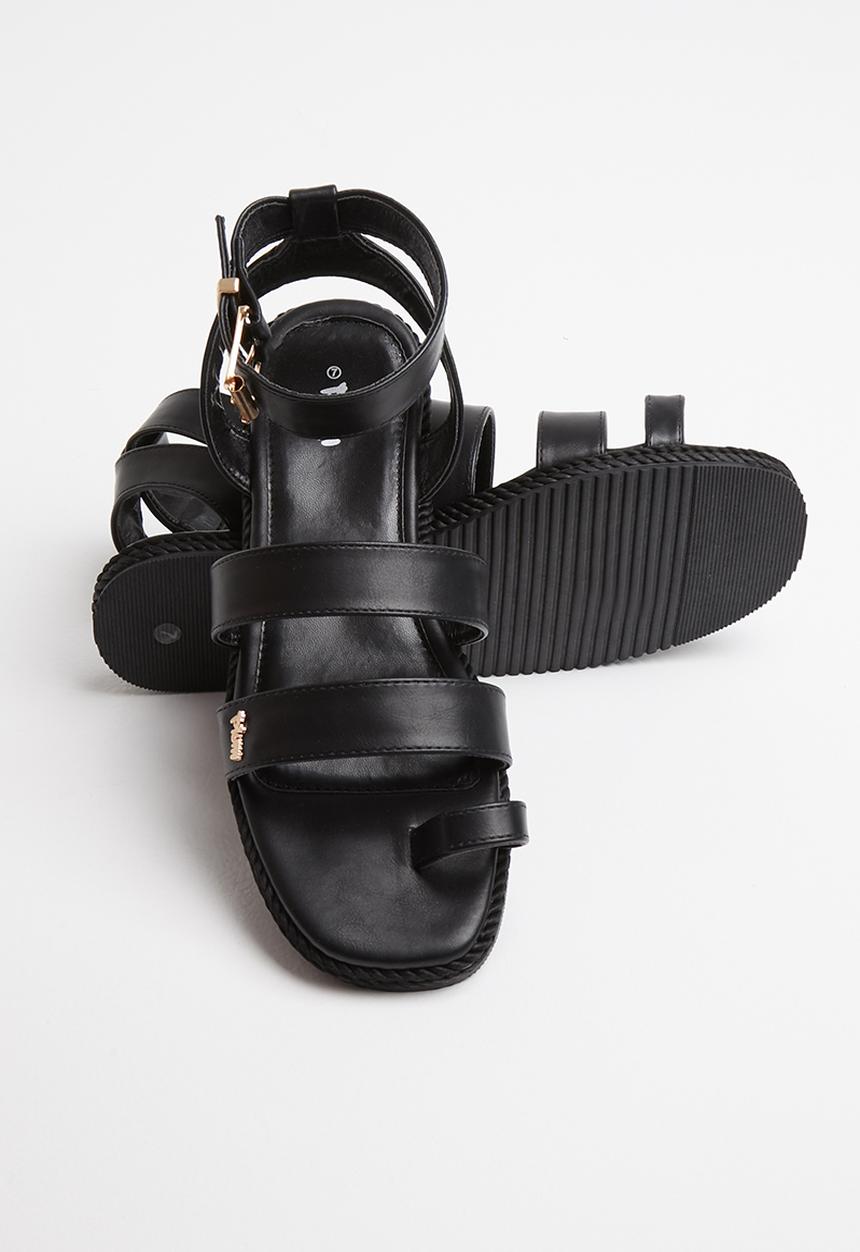 Plum - Sanna sandal - black