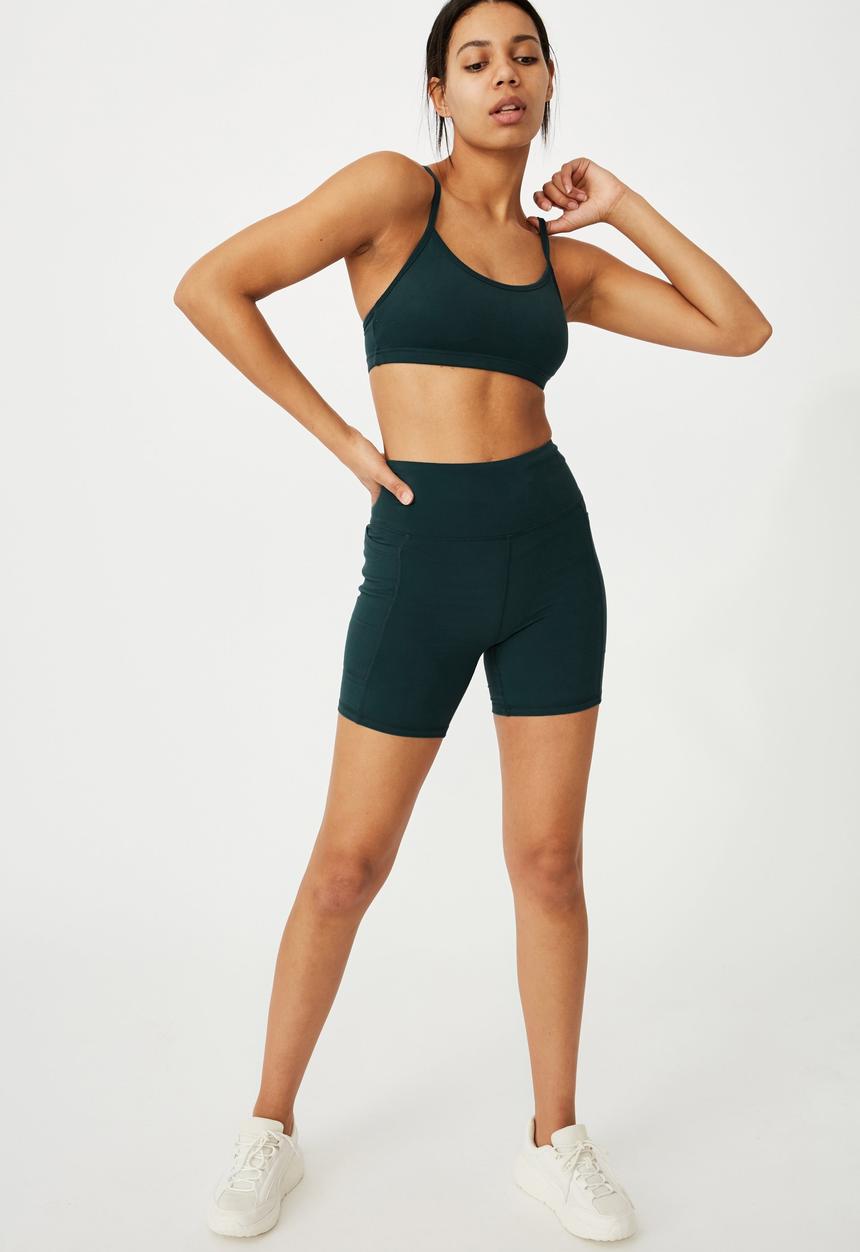 Cotton On - Workout yoga crop - dark green 