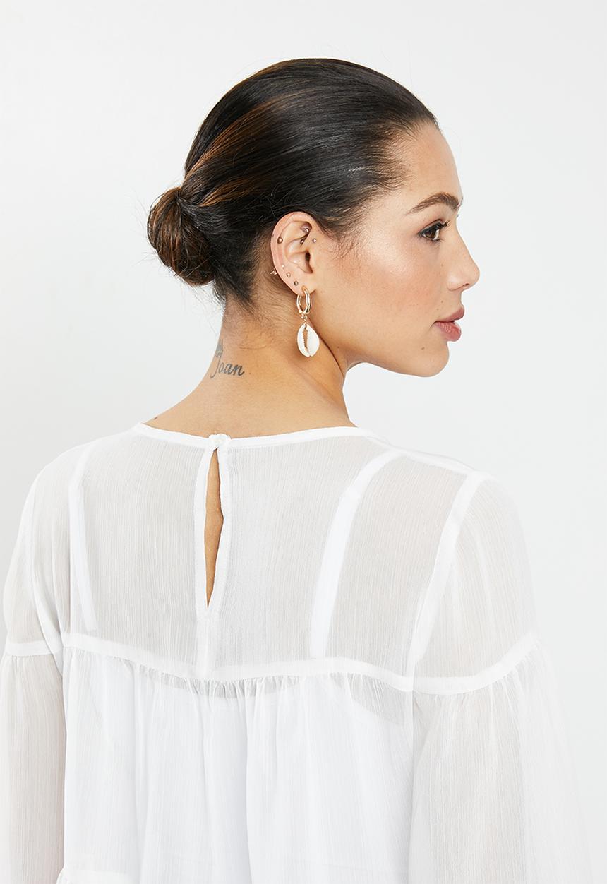 MILLA - Chiffon tiered top - ivory