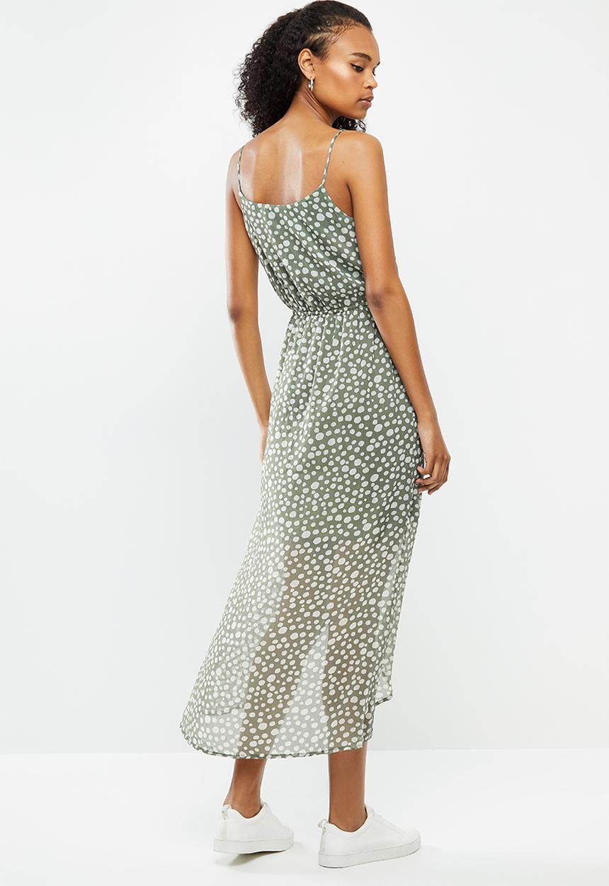 Vero Moda - Wonda mandana maxi dress - green & white 