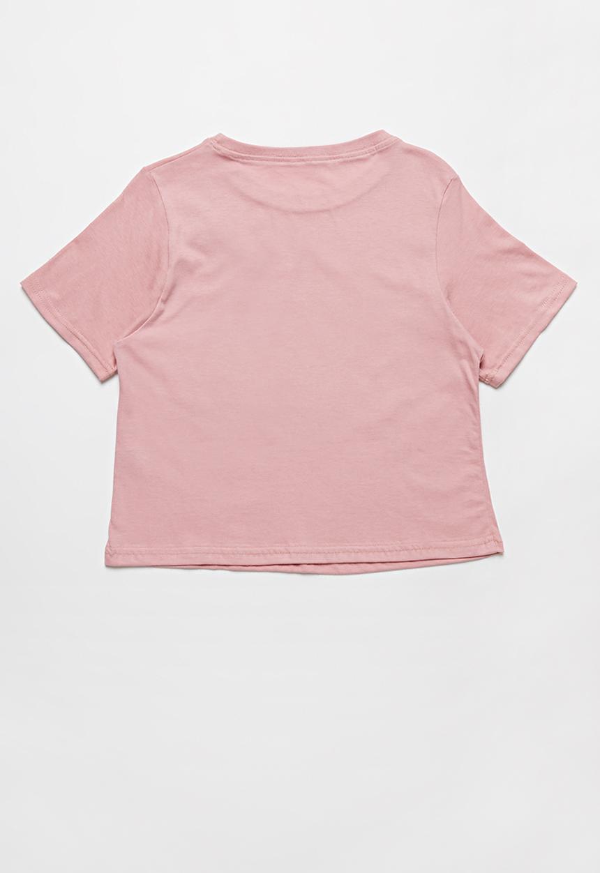 Rebel Republic - Girls printed crop top - pink