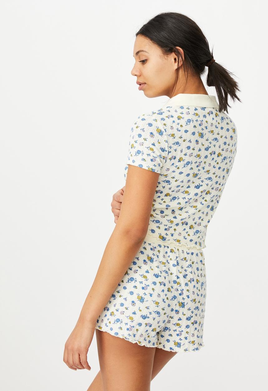 Cotton On - Knit pointelle polo - cream 