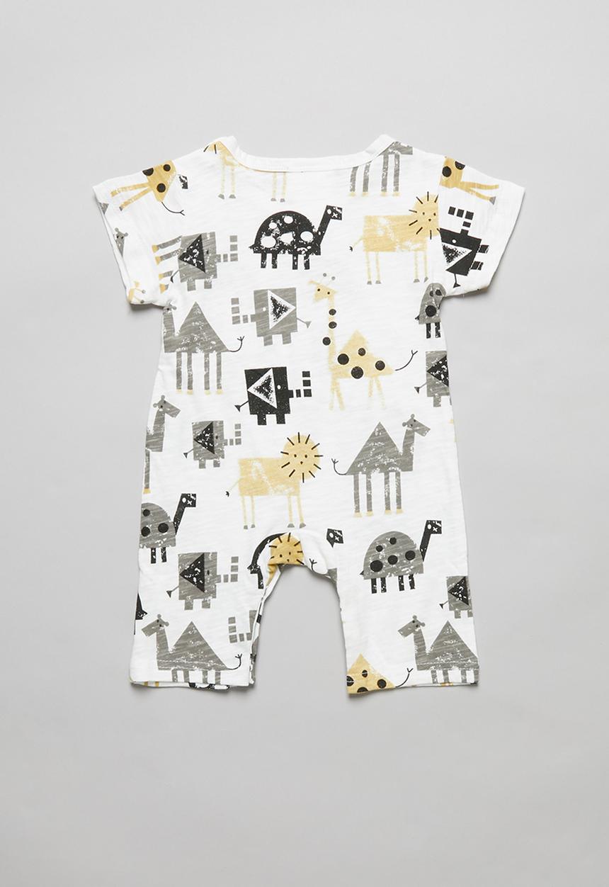 Pop Candy - Boys short sleeve romper - white