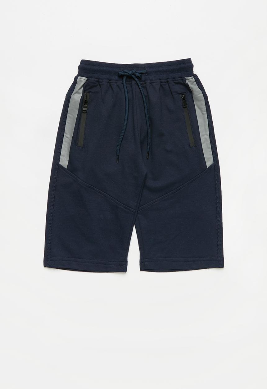 Pop Candy - Boys styled sweatshorts - navy & grey