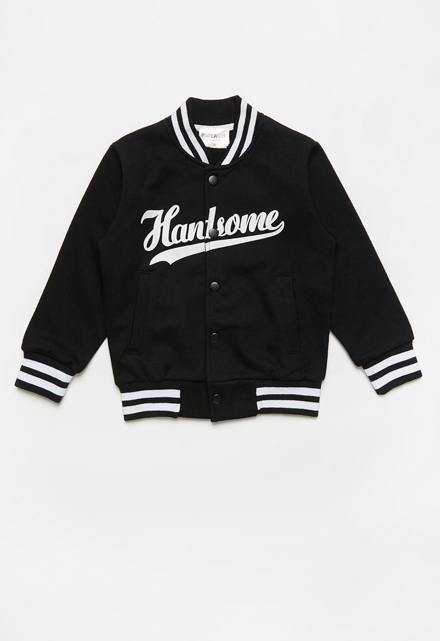Pop Candy - Boys baseball jacket - black & white