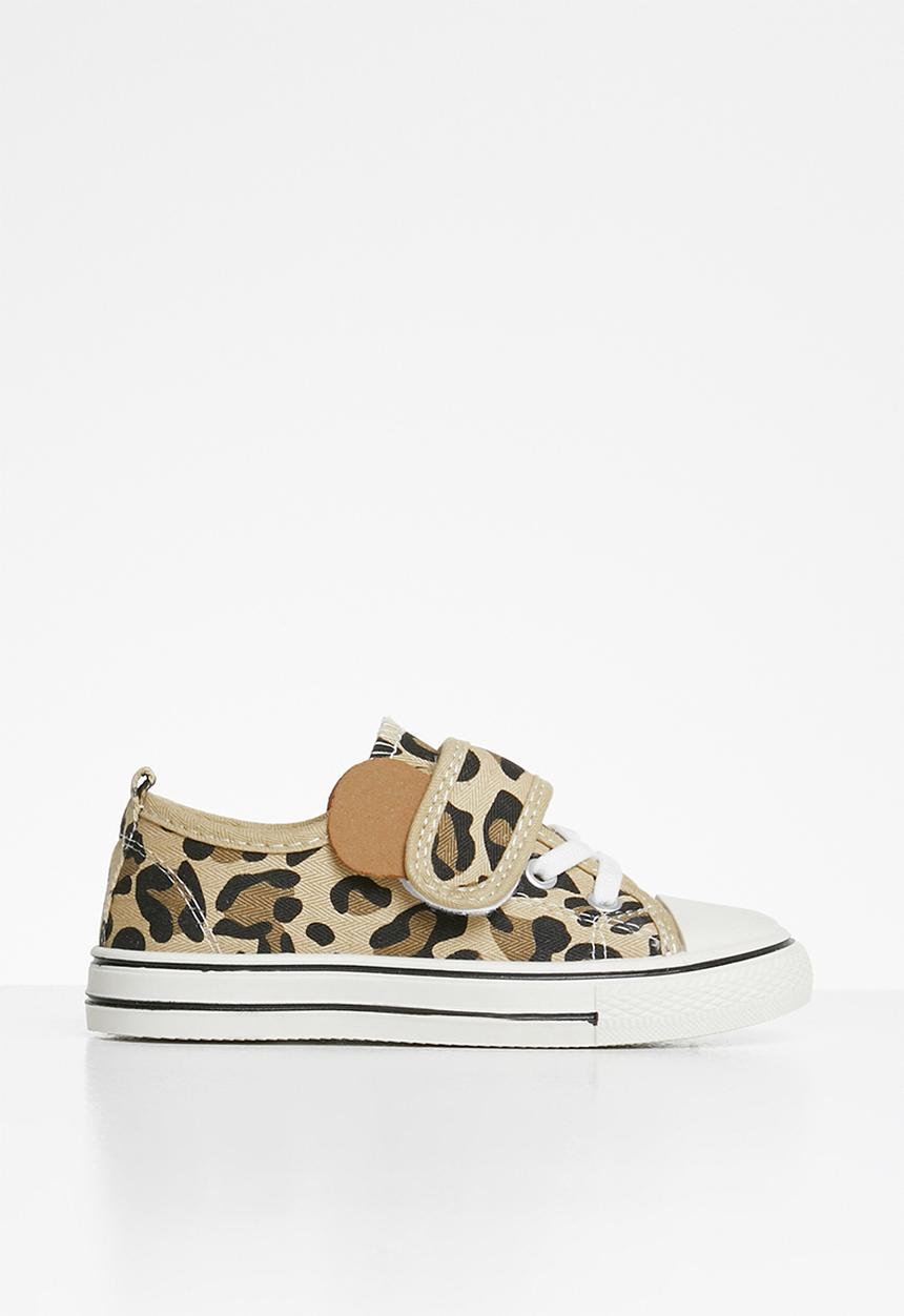 Pop Candy - Girls animal print sneaker - beige