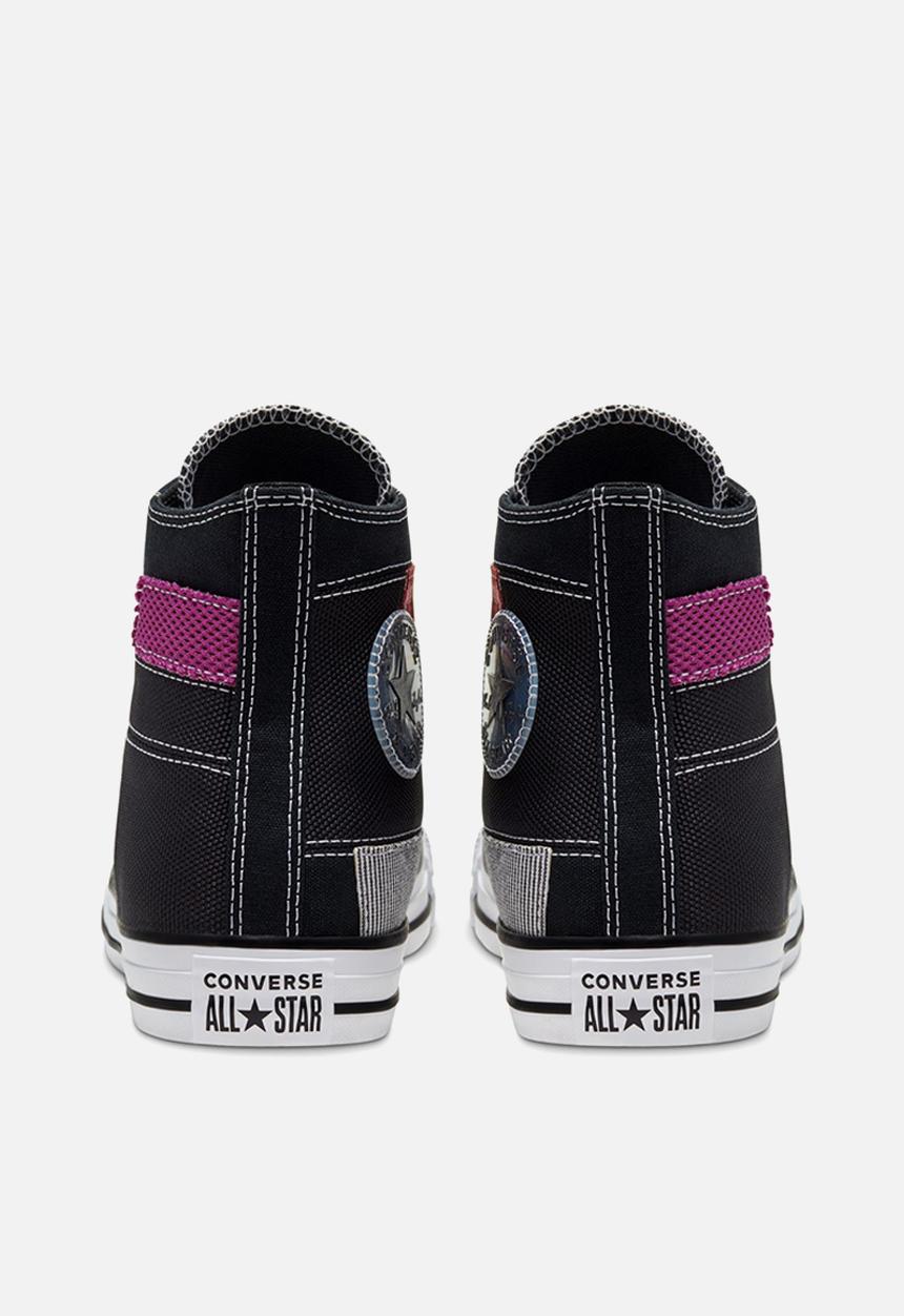 Converse - Chuck Taylor All Star patchwork hi - black/white/cactus flower