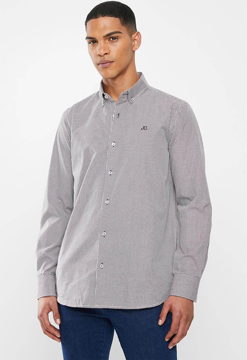 Jonathan D - Casual long sleeve check shirt - brown