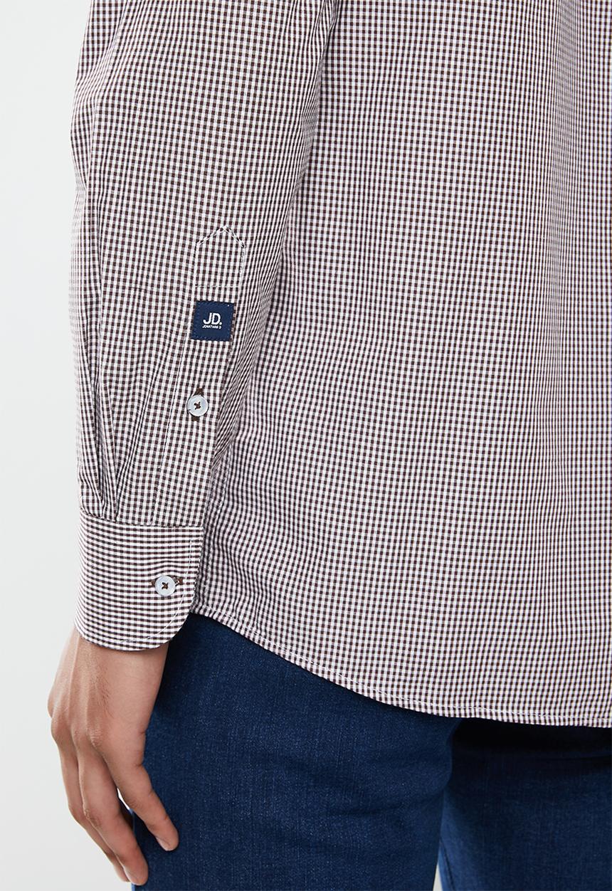 Jonathan D - Casual long sleeve check shirt - brown