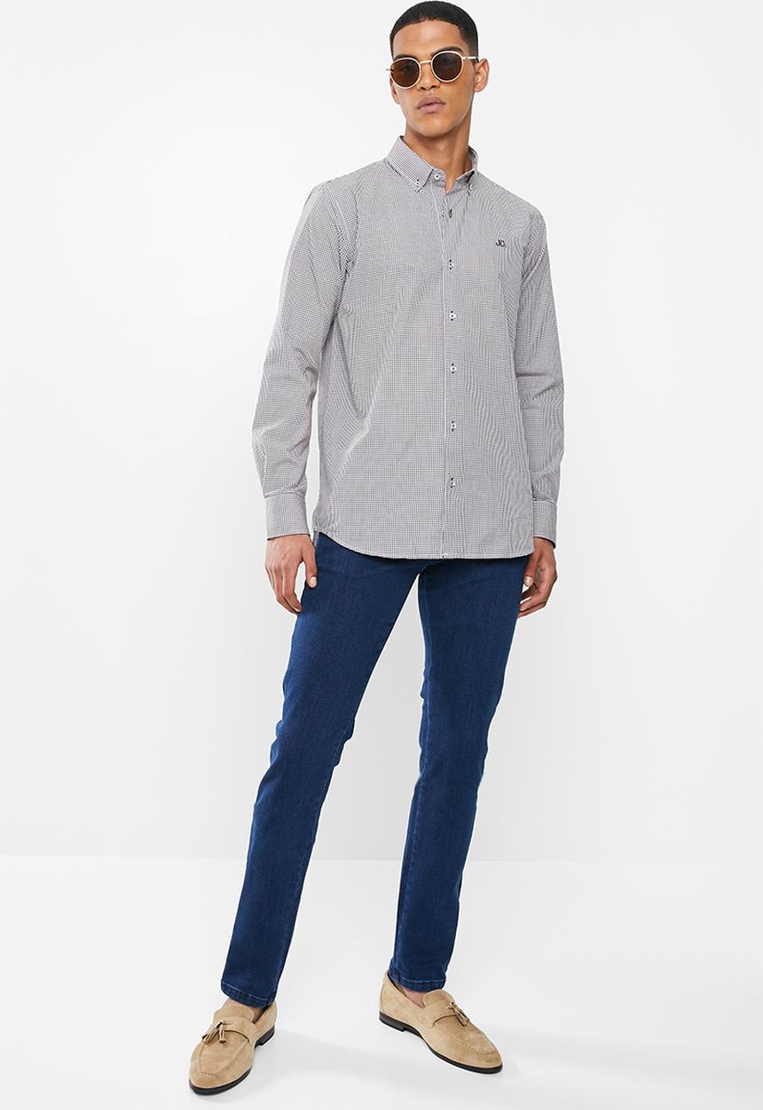 Jonathan D - Casual long sleeve check shirt - brown