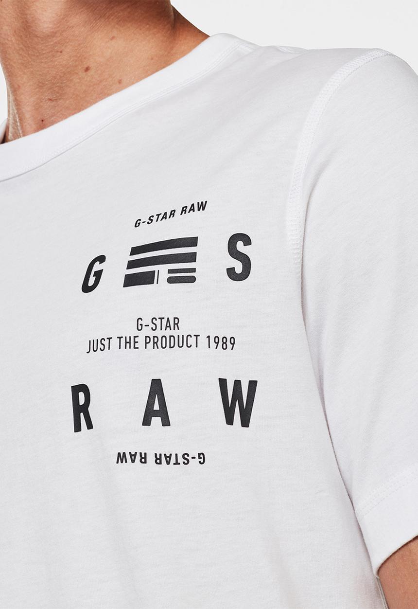 G-STAR - Back graphic logo + r short sleeve tee - white
