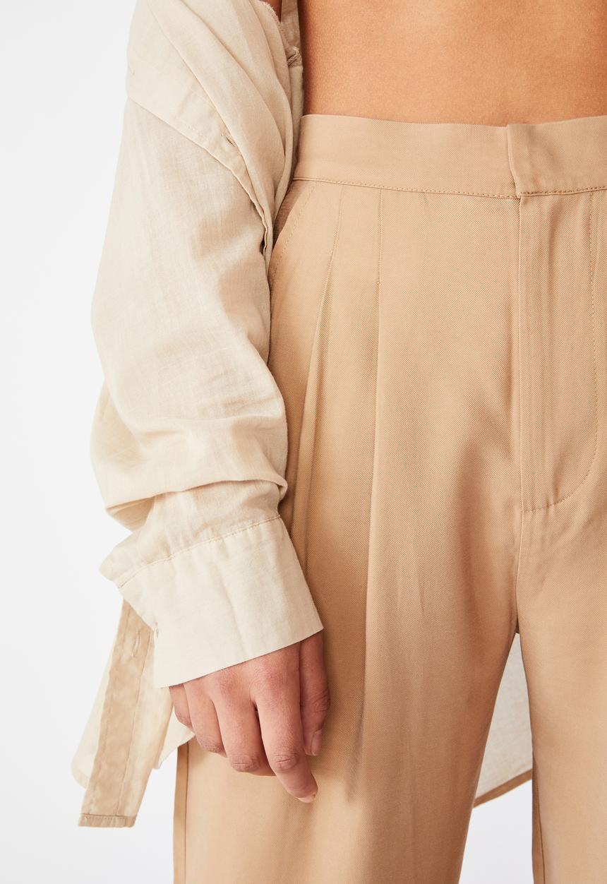 Cotton On - Drapey wide leg pant - tan