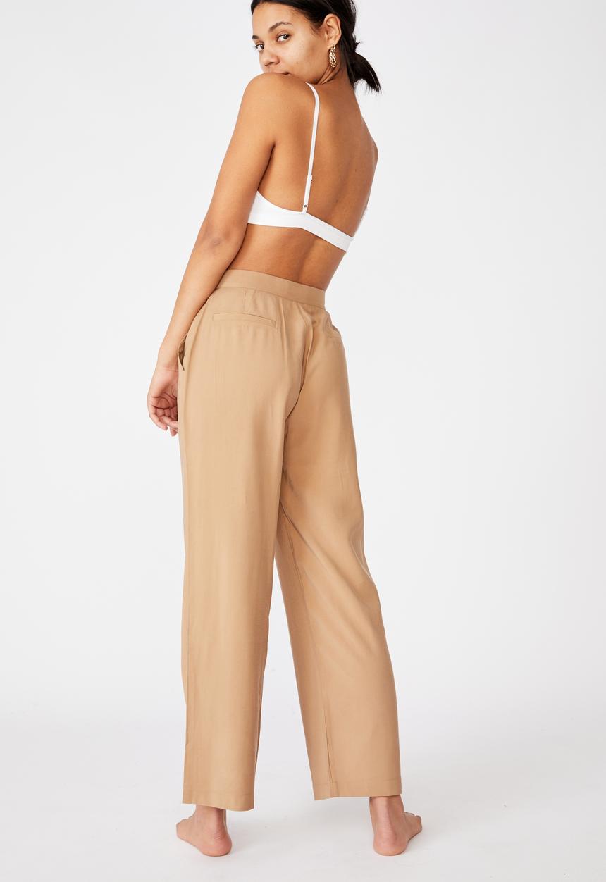 Cotton On - Drapey wide leg pant - tan
