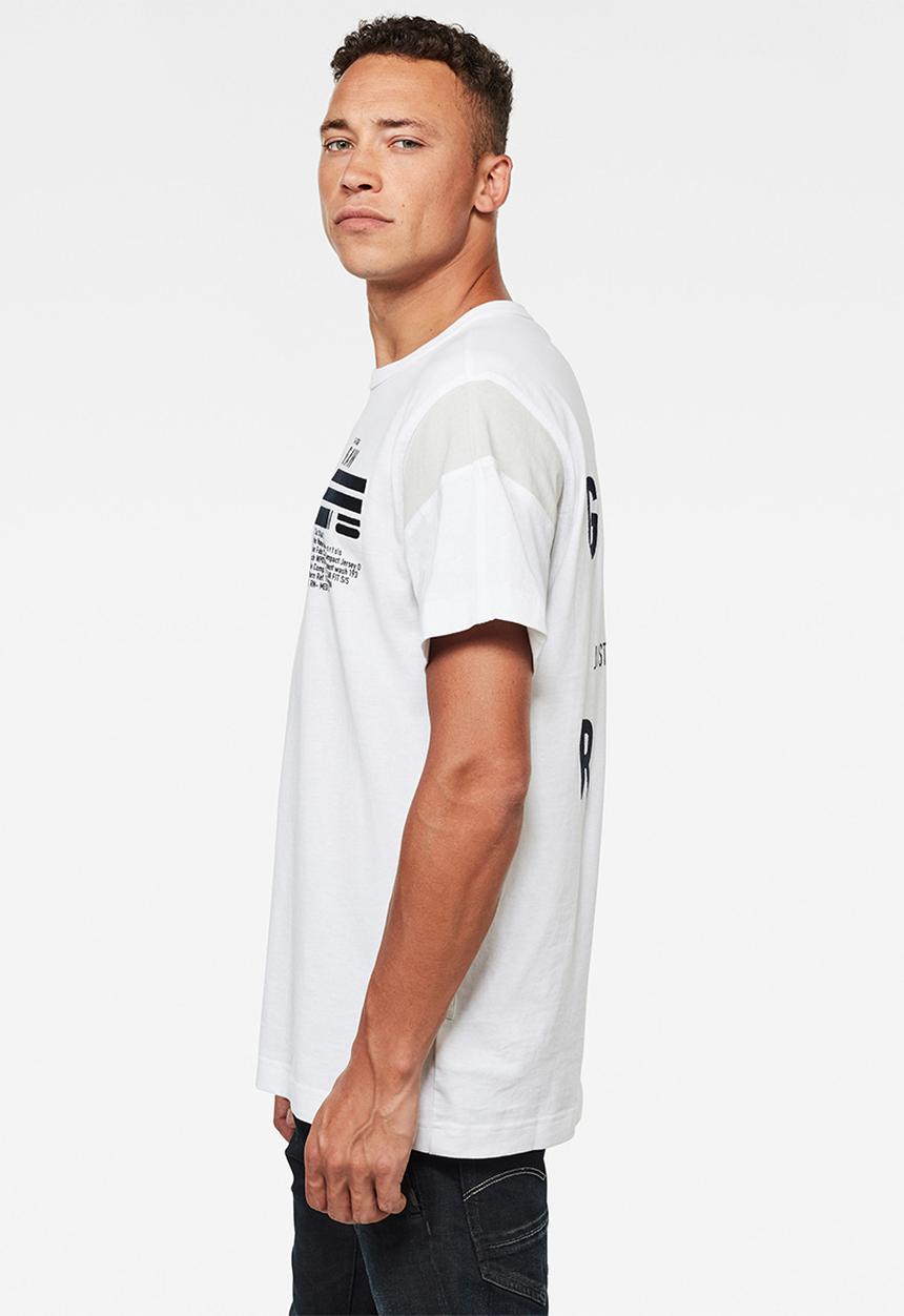 G-STAR - C&s back graphic + loose r short sleeve tee - white