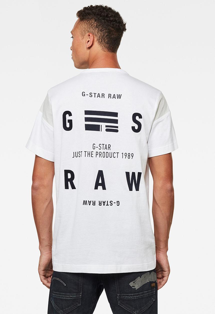 G-STAR - C&s back graphic + loose r short sleeve tee - white