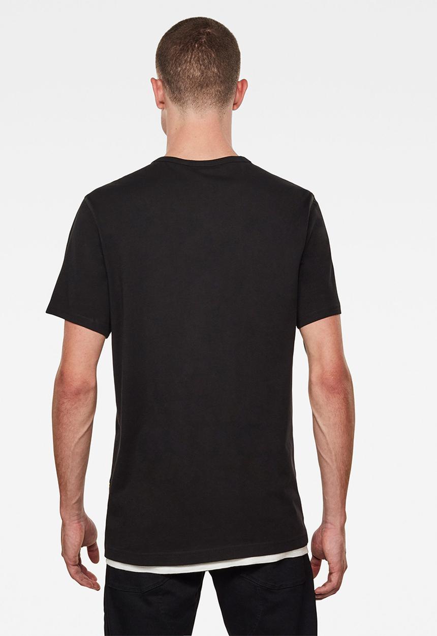 G-STAR - Originals flock logo short sleeve tee - dark black