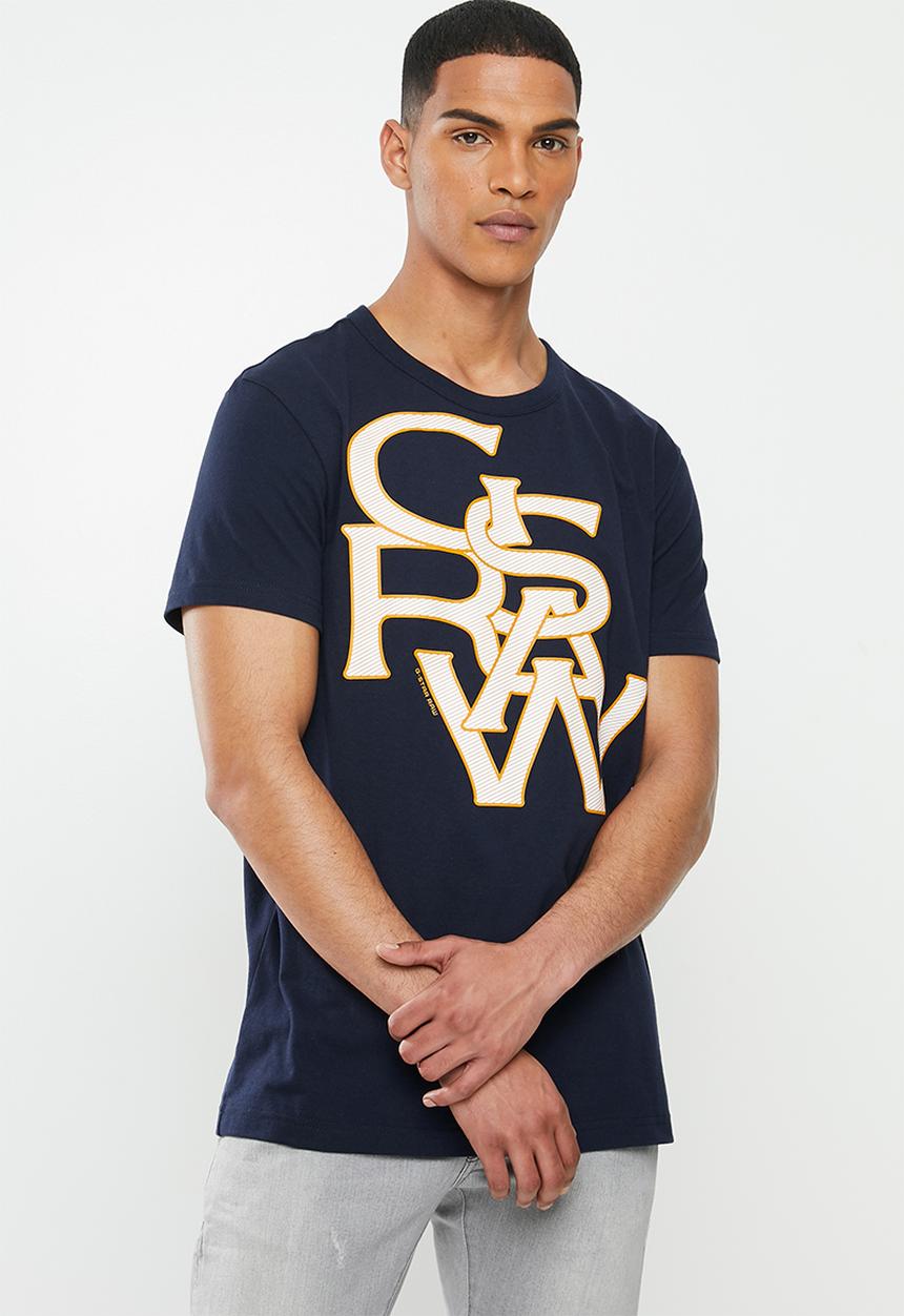 G-STAR - Graphic 24 straight r short sleeve tee - blue