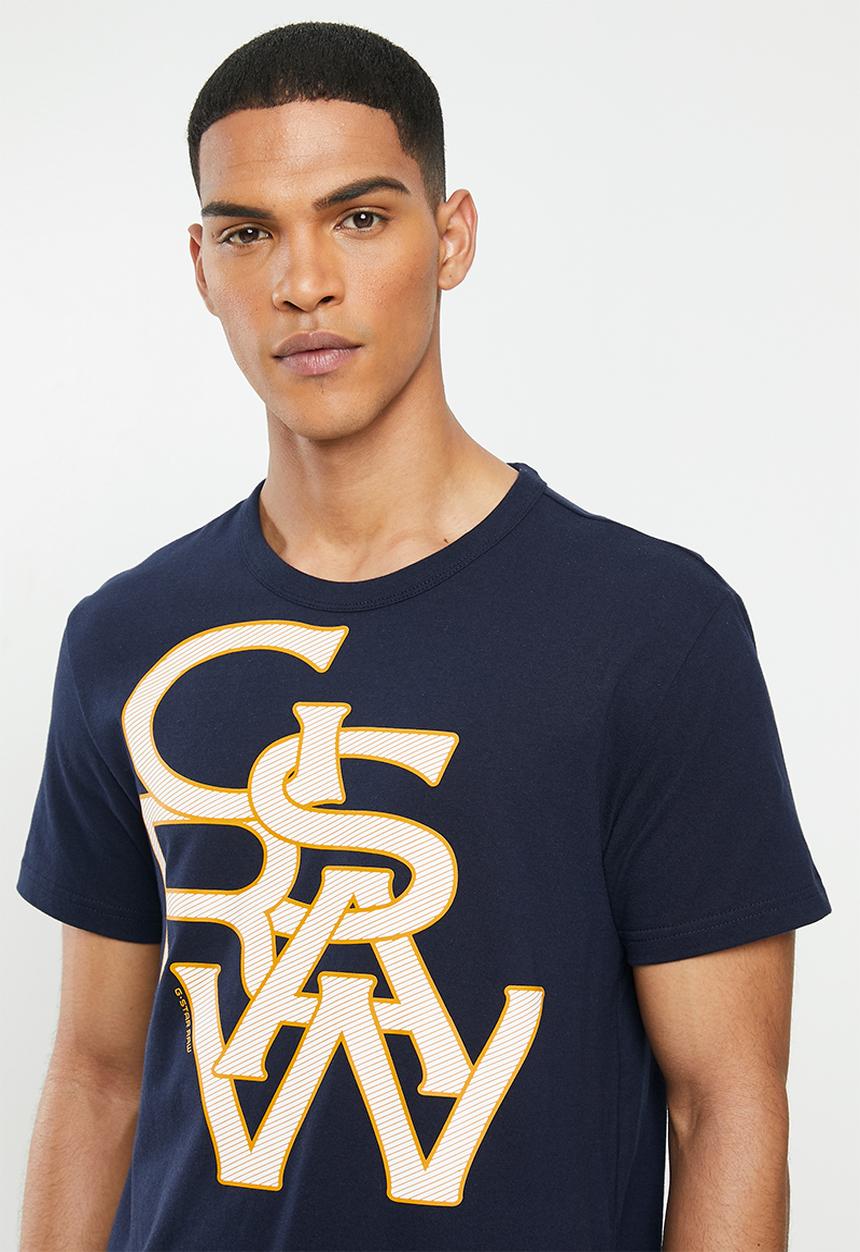 G-STAR - Graphic 24 straight r short sleeve tee - blue