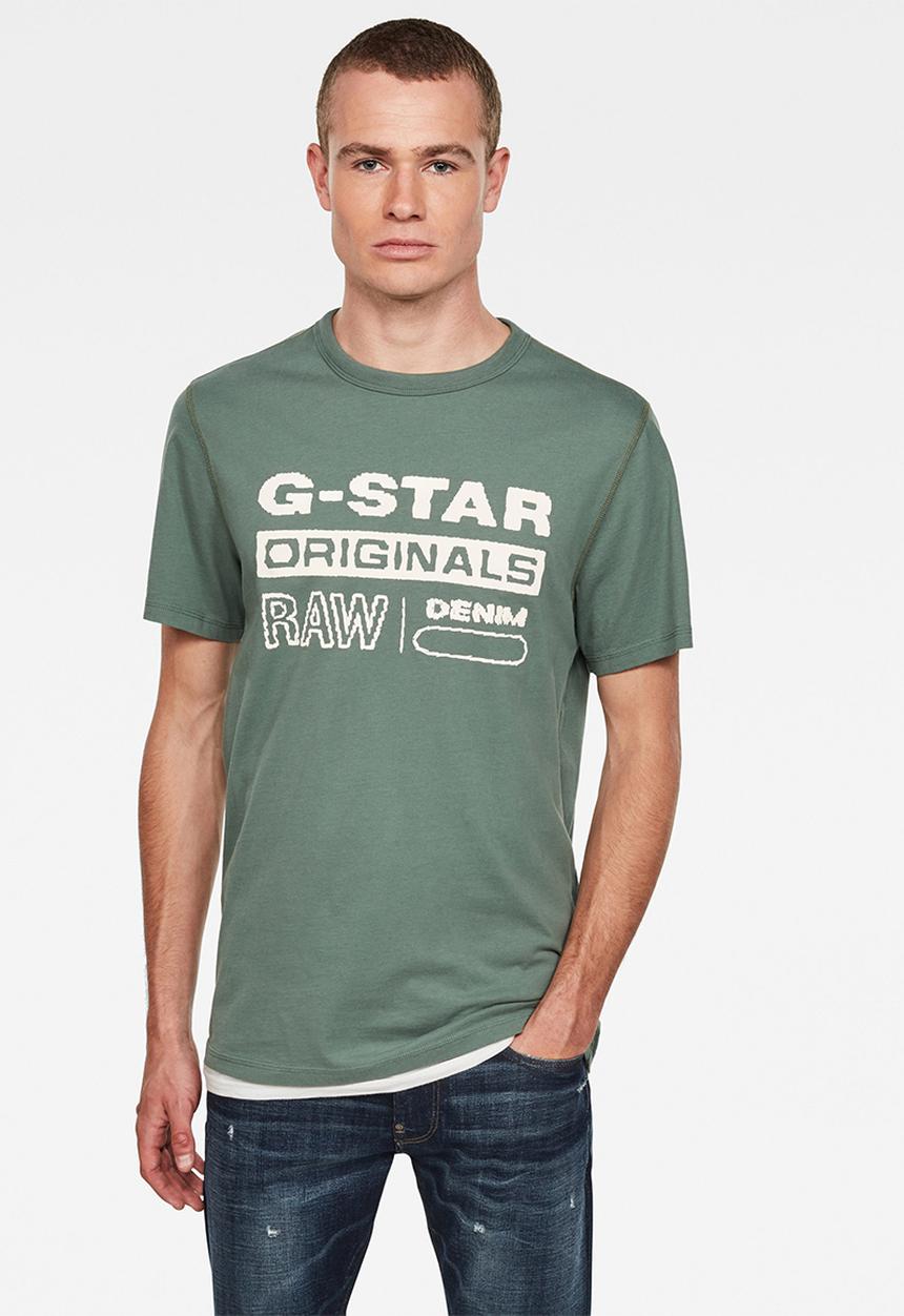 G-STAR - Originals wavy logo short sleeve tee - green