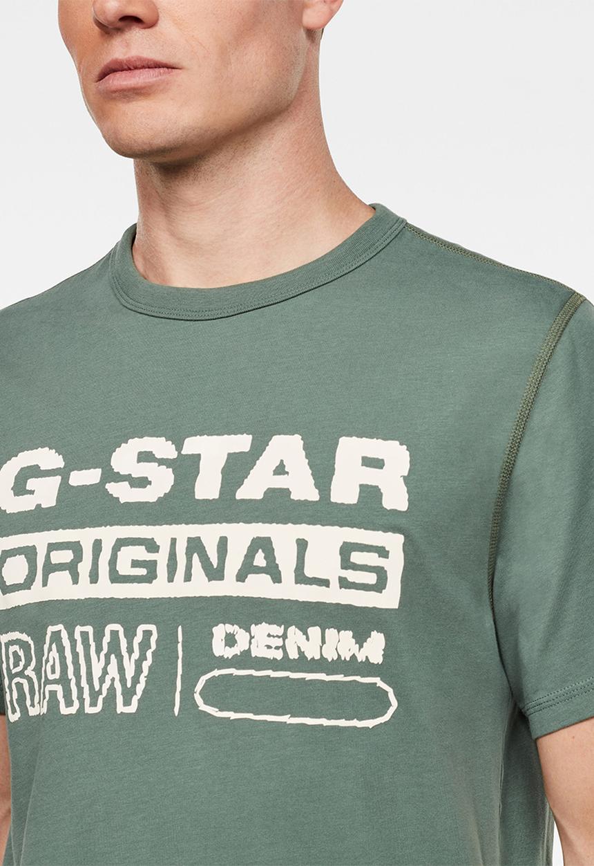 G-STAR - Originals wavy logo short sleeve tee - green