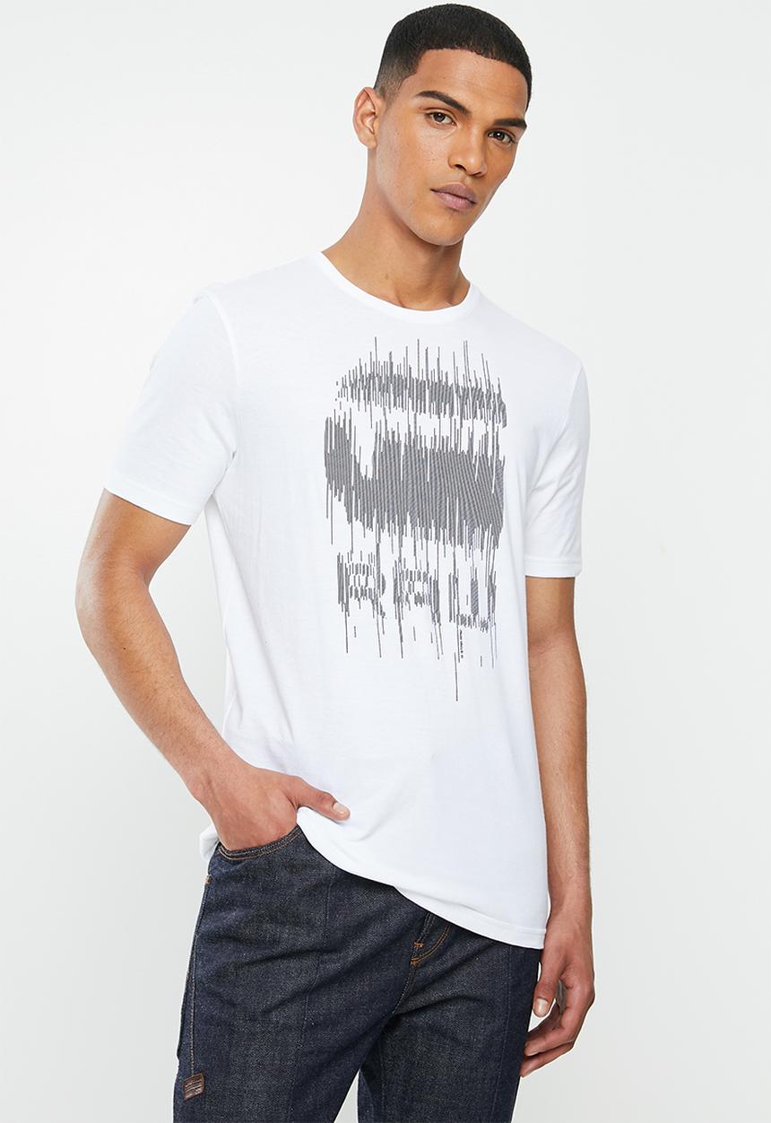 G-STAR - Graphic 6 slim r short sleeve tee - white