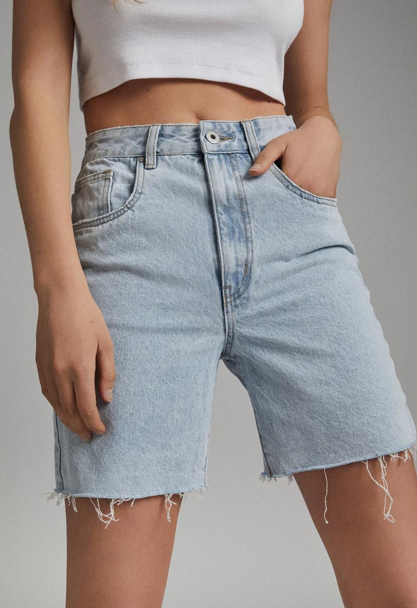 Cotton On - Straight denim bermuda short - apollo blue