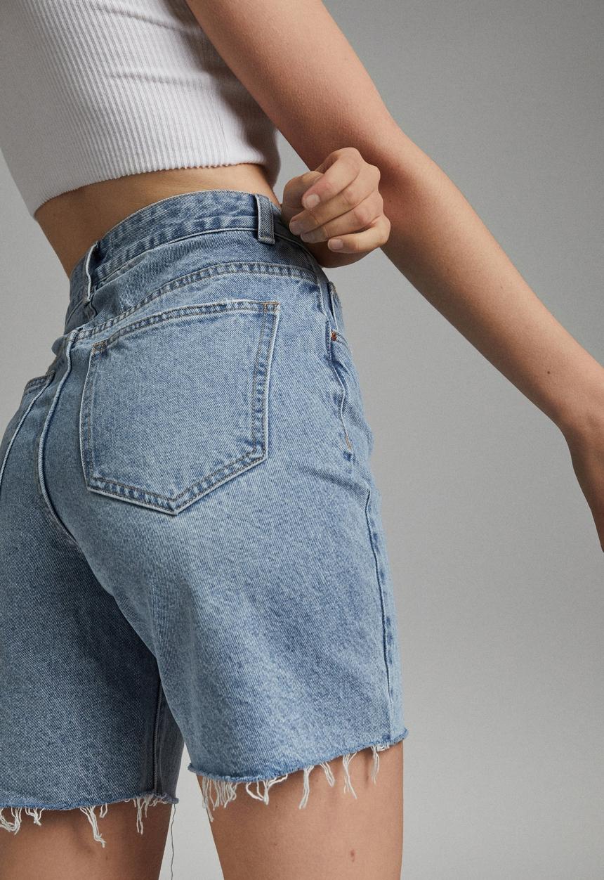 Cotton On - Straight denim bermuda short - aireys blue