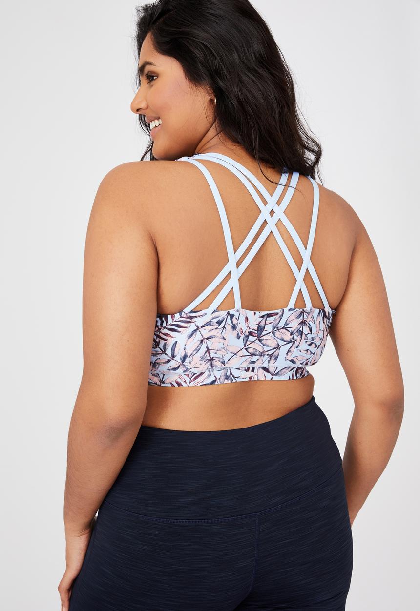 Cotton On - Curve strappy sports crop - layered frond