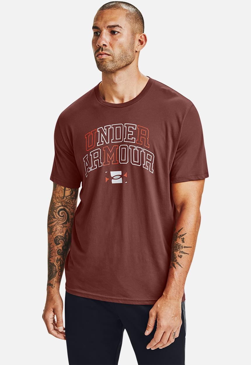 Under Armour - Ua multicolour collegiate short sleeve tee - burgundy