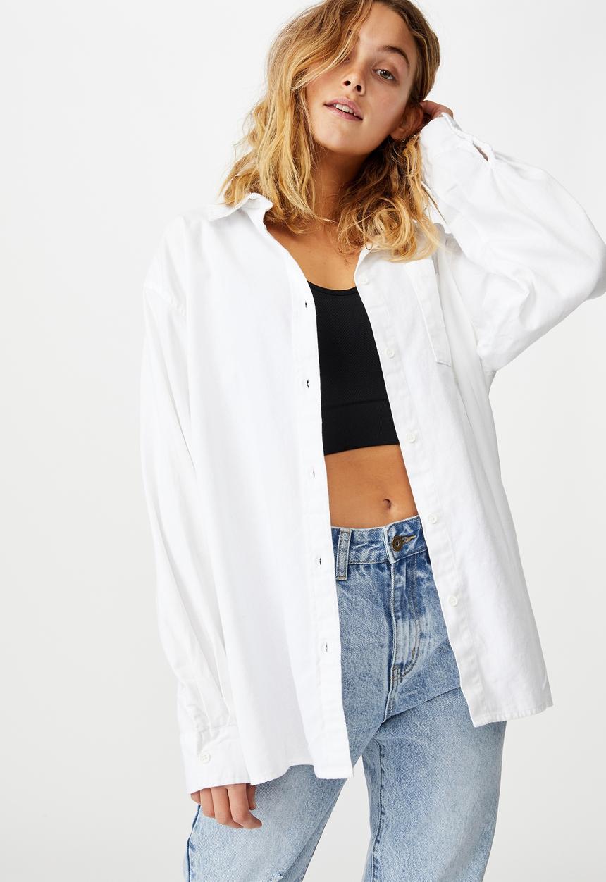Cotton On - Boyfriend shirt - white
