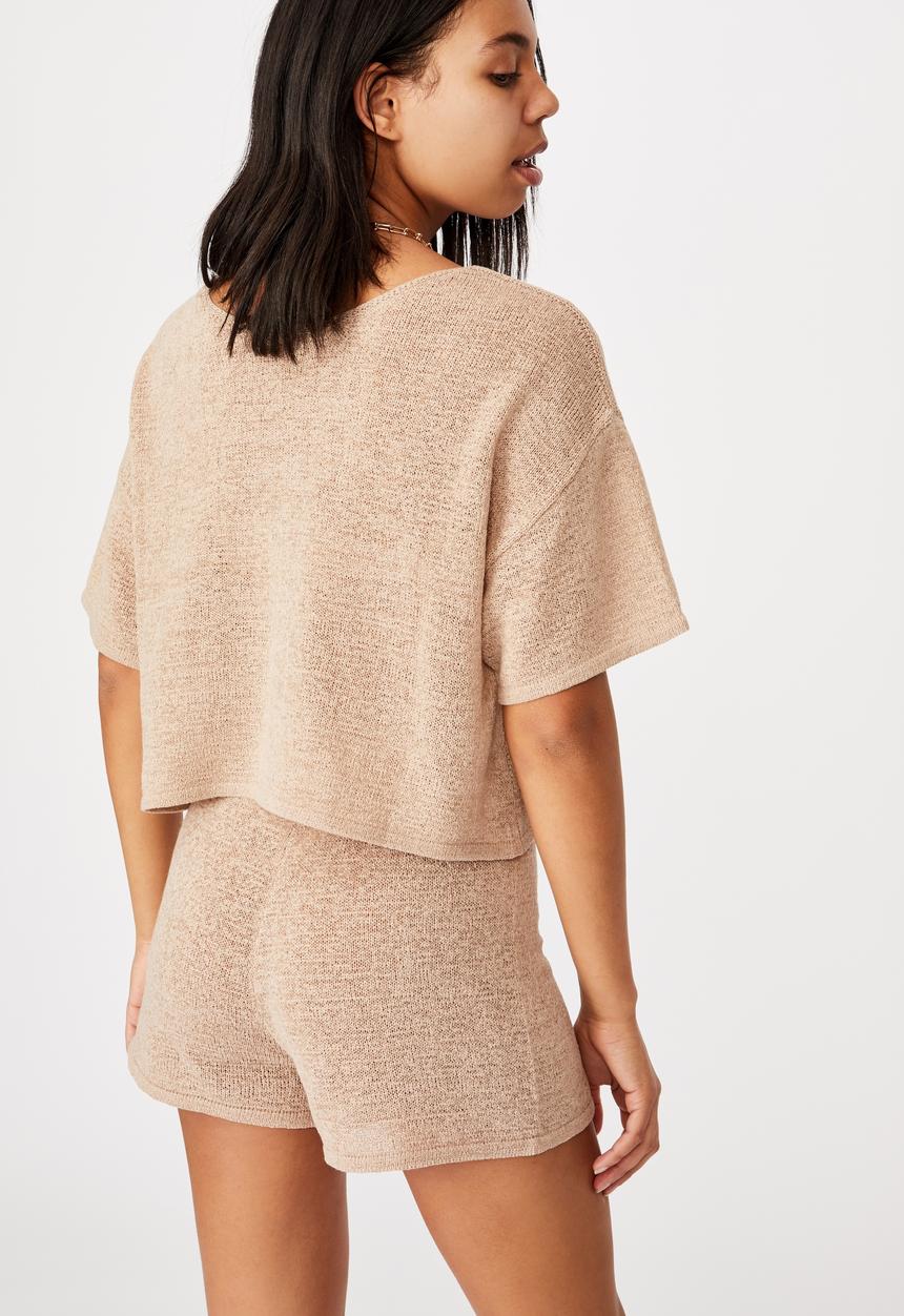 Cotton On - Match me knit short - latte