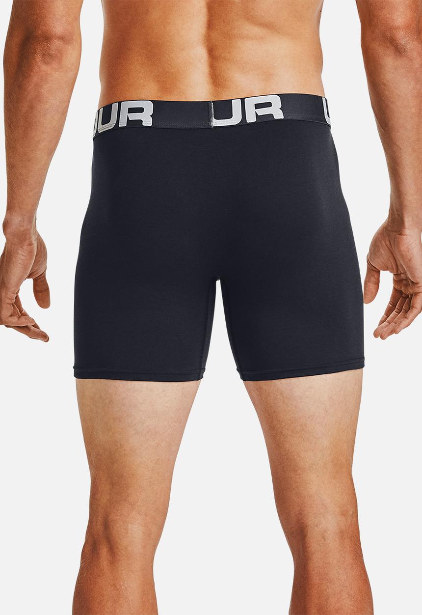 Under Armour - 3 Pack ua charged cotton 6 inch boxerjock - black