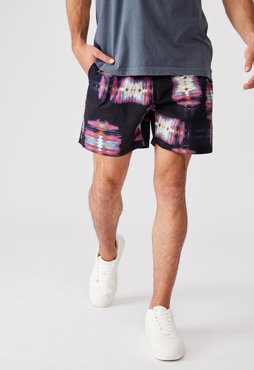 Cotton On - Kahuna short - multi / black squares
