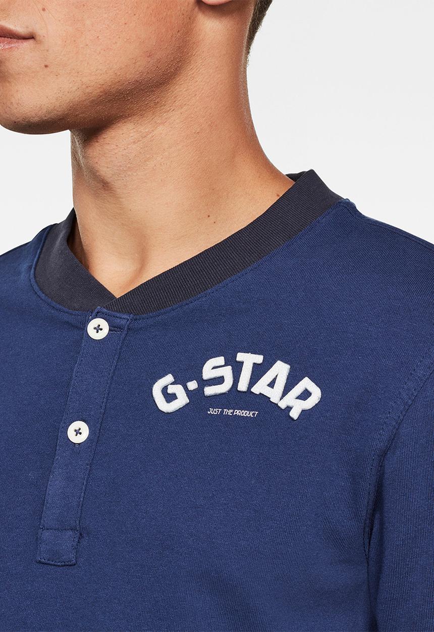 G-STAR - Felt applique slim r short sleeve tee - blue
