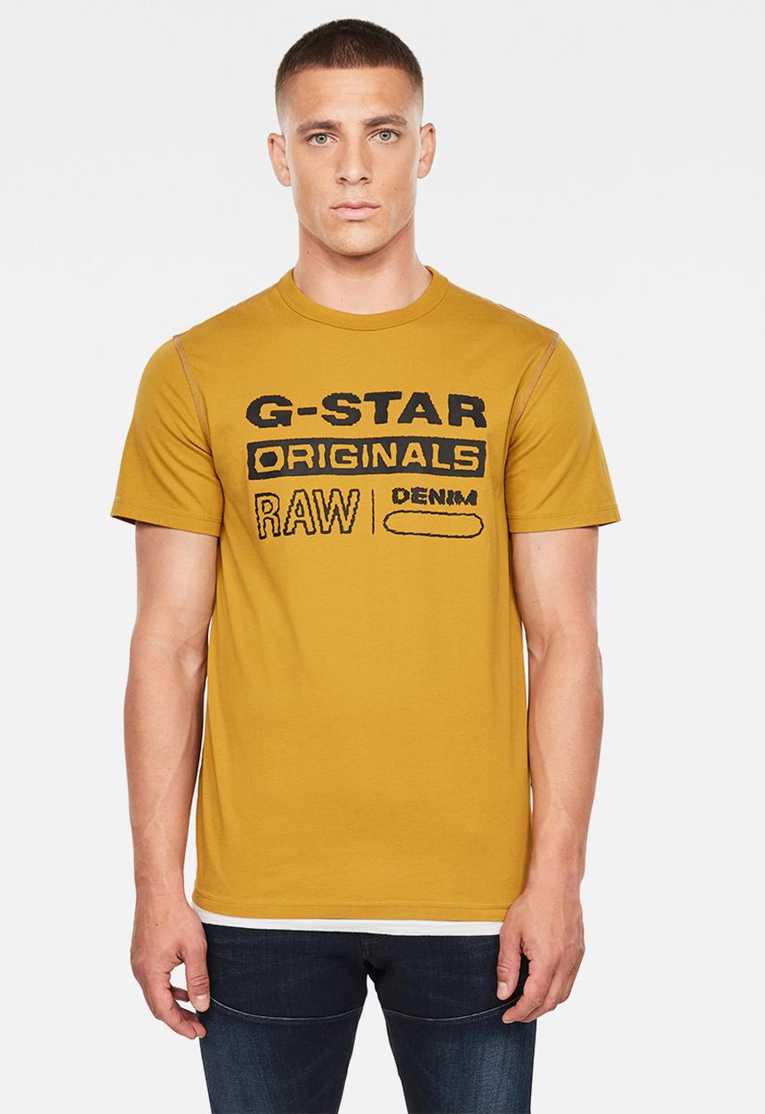G-STAR - Wavy logo originals r short sleeve tee - yellow