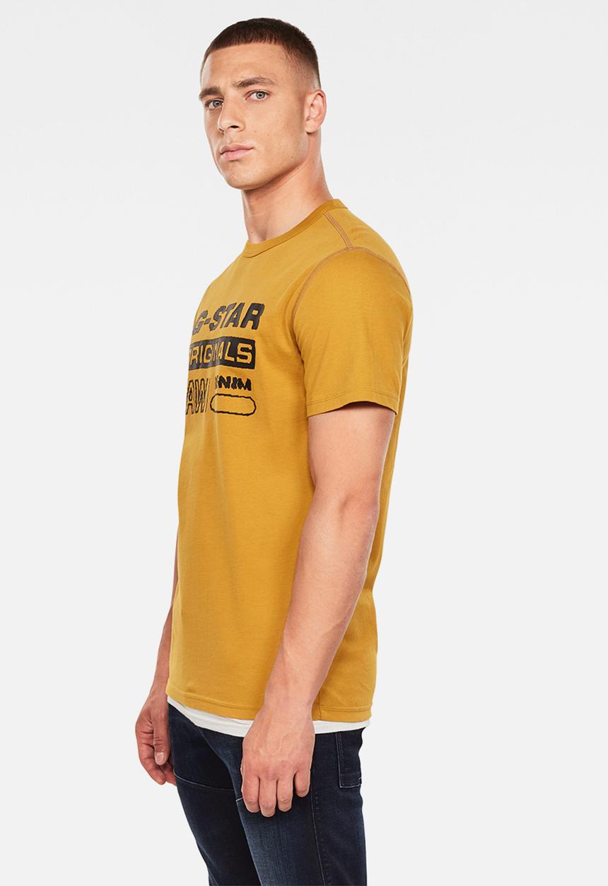 G-STAR - Wavy logo originals r short sleeve tee - yellow