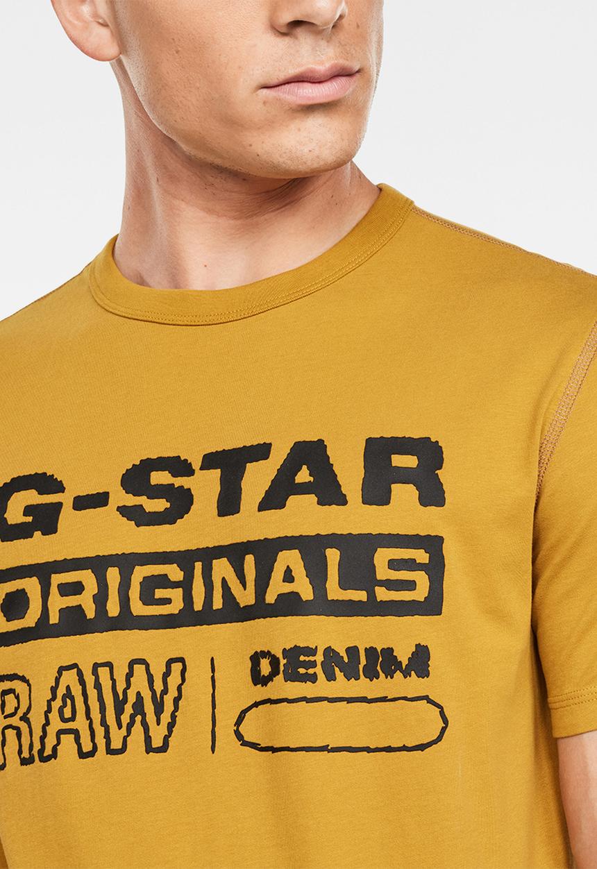 G-STAR - Wavy logo originals r short sleeve tee - yellow