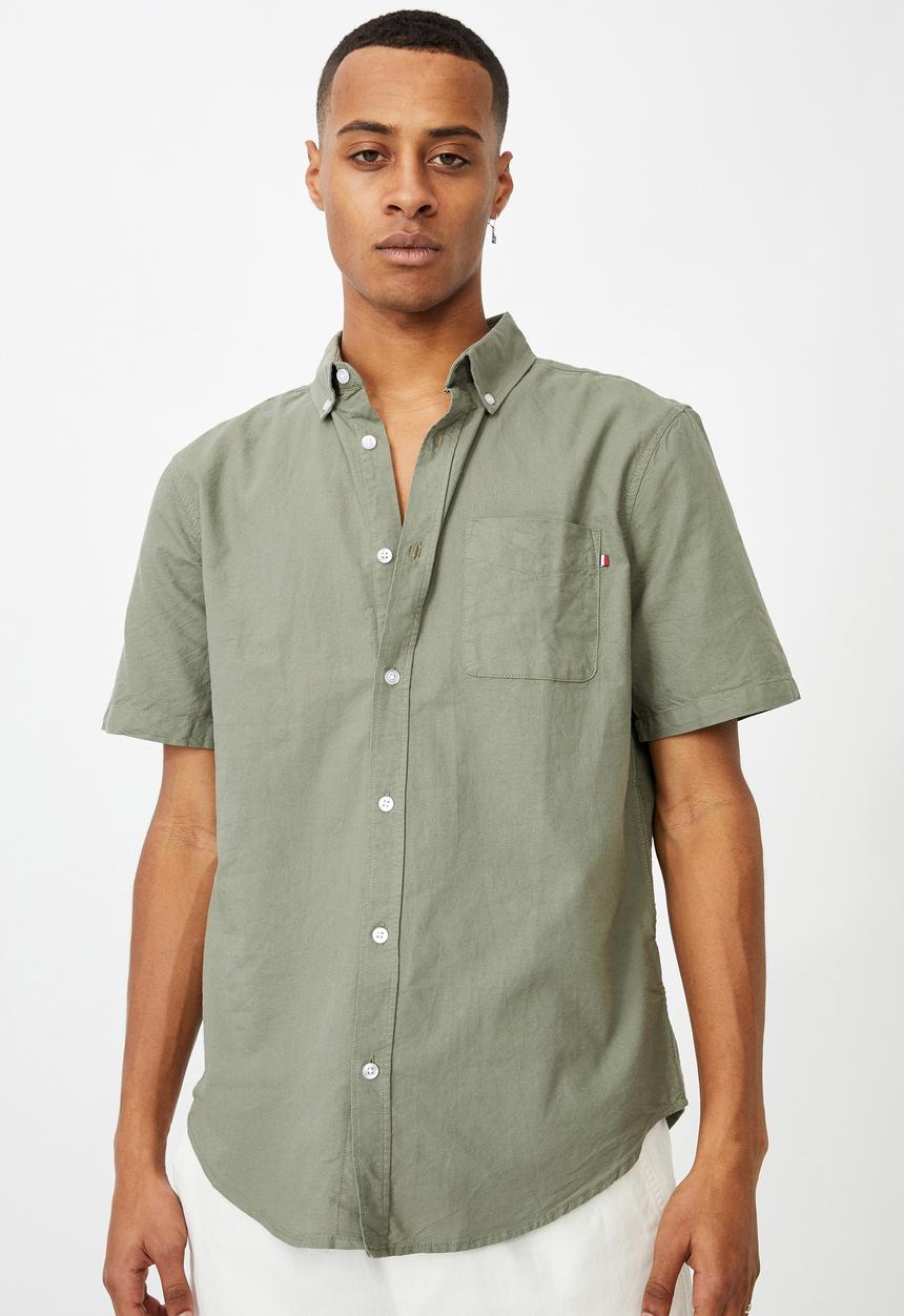 Cotton On - Vintage prep short sleeve shirt - sage