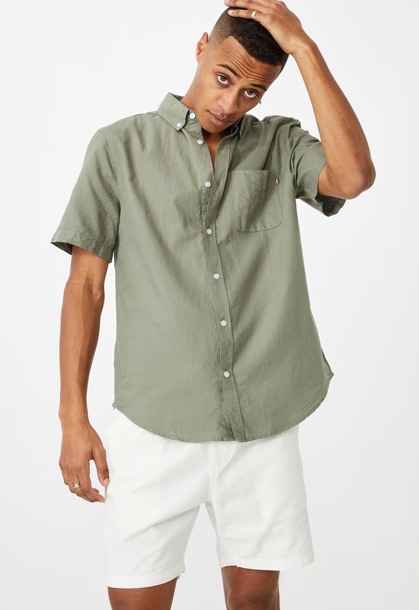 Cotton On - Vintage prep short sleeve shirt - sage