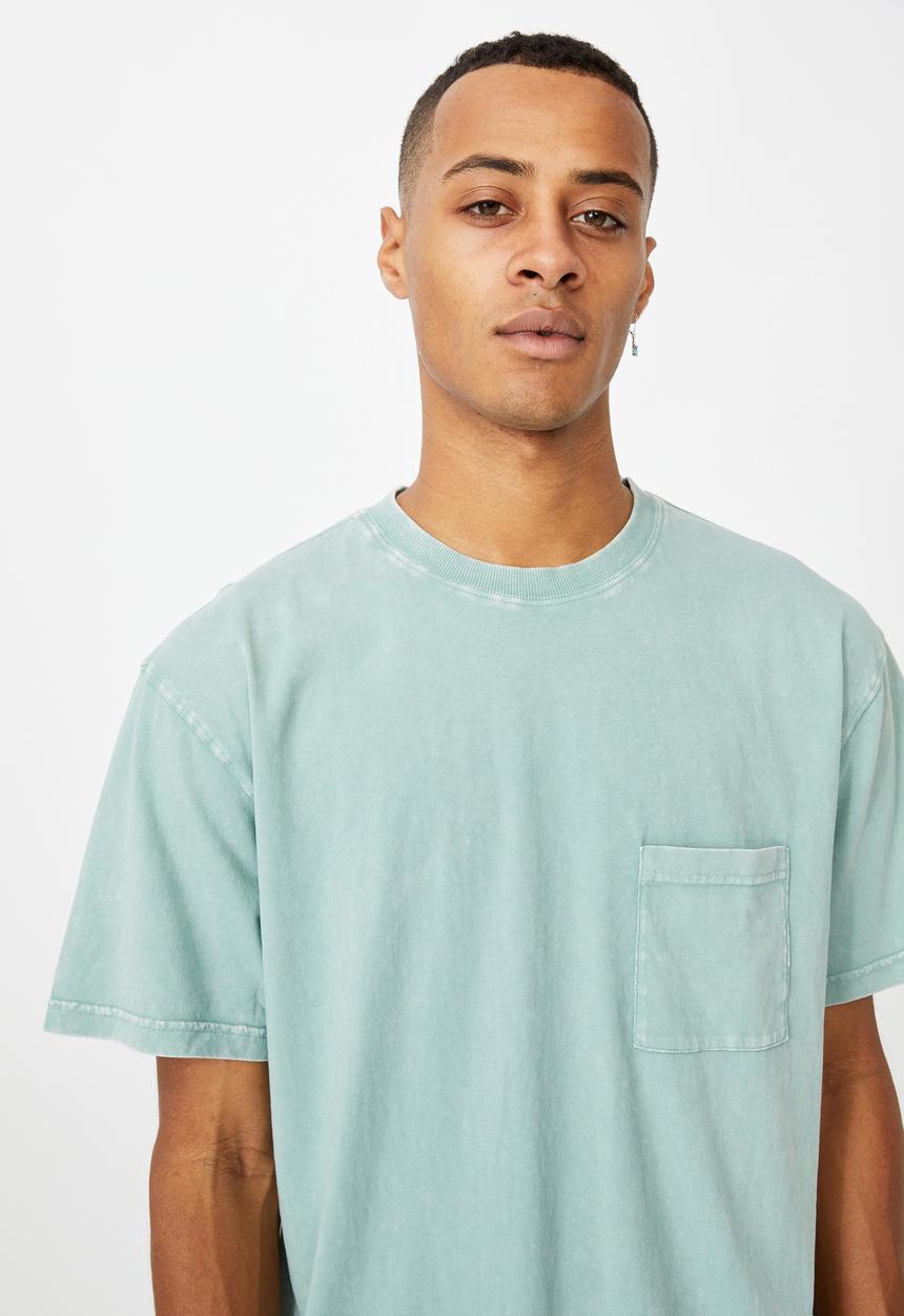 Cotton On - Washed pocket tee - washed teal