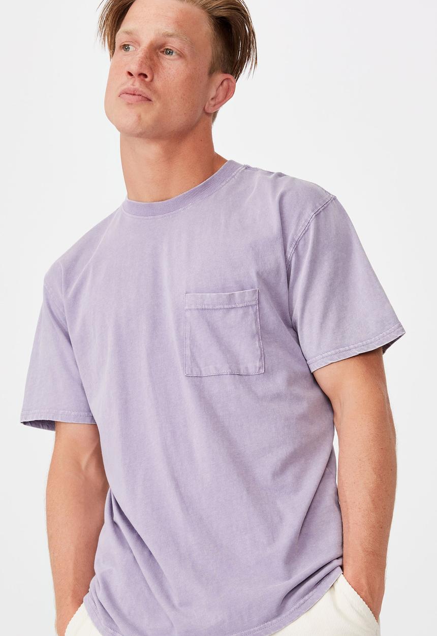 Cotton On - Washed pocket tee - violet daze