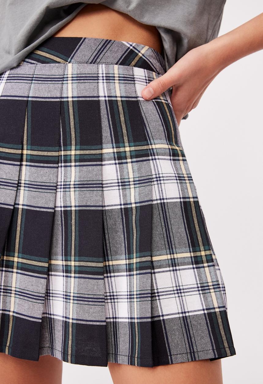 Factorie - Pleated skirt - billie check navy