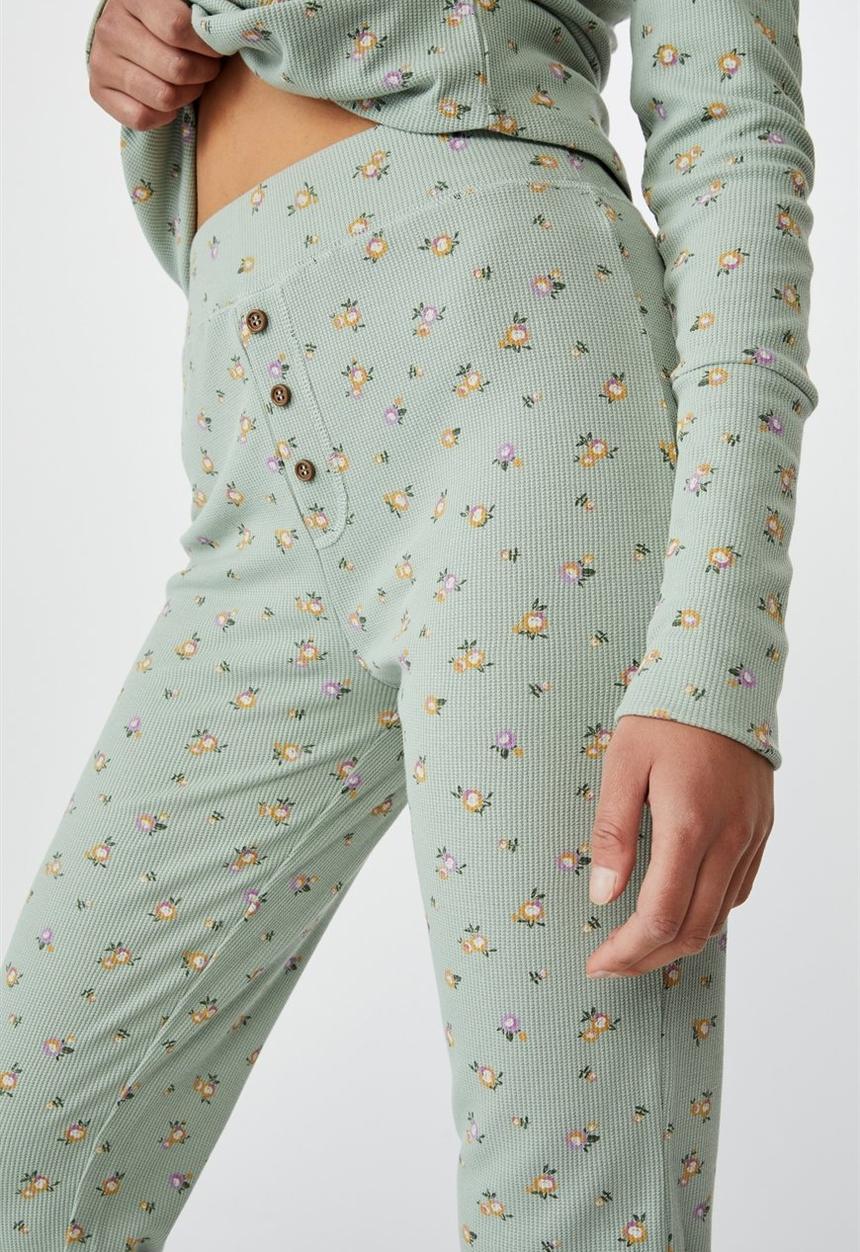 Cotton On - Waffle long john - washed aloe
