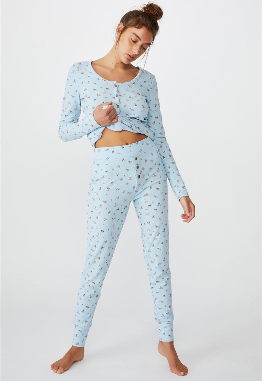 Cotton On - Waffle long john - baby blue