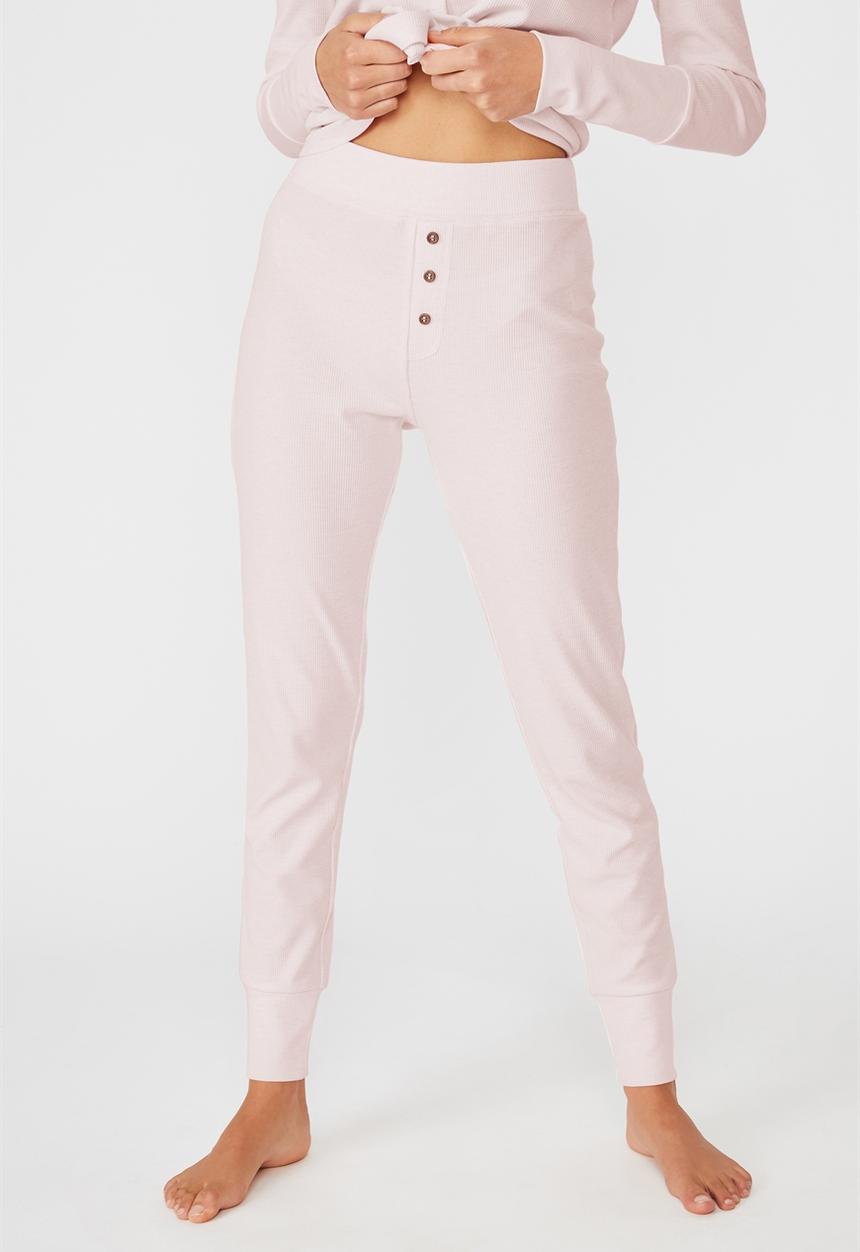 Cotton On - Waffle long john - crystal pink marle