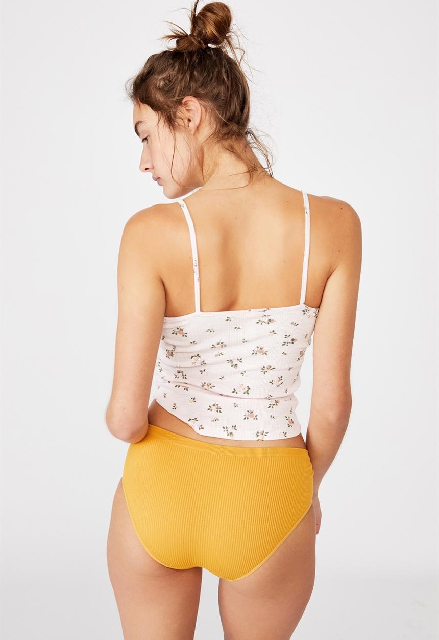 Cotton On - Seamfree boyleg brief - yellow 