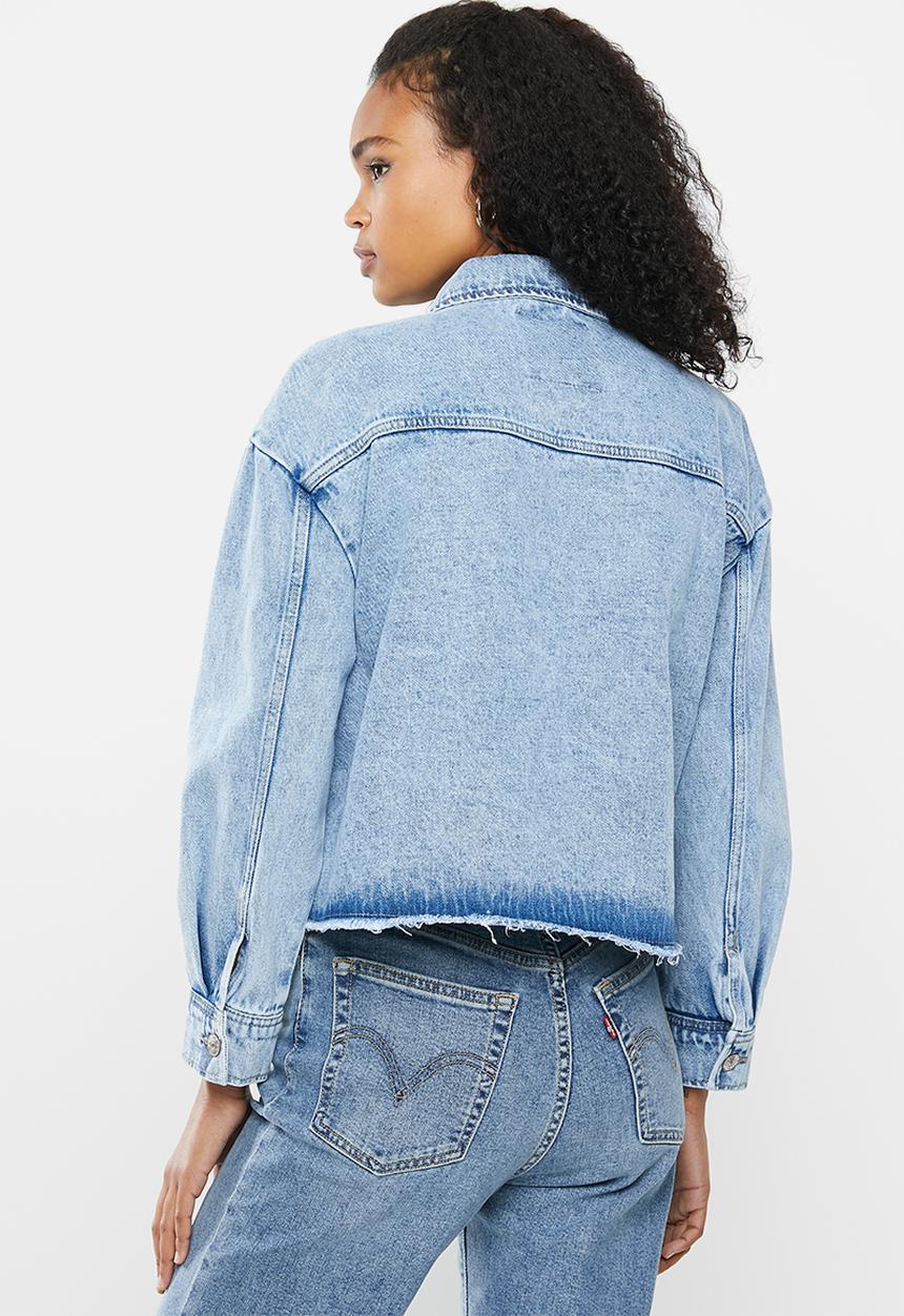ONLY - Marina crop denim jacket - blue